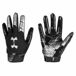 Promo 🌟 Under Armour F7 Youth's Football Receiver Gloves Black/White 🔥