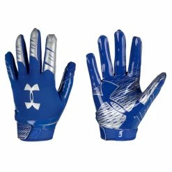 Deals 😉 Under Armour F7 Youth's Football Receiver Gloves Royal/White 🥰