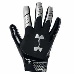 Promo ✨ Under Armour F7 Men's Football Receiver Gloves Black/Silver ✨