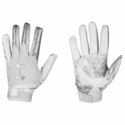 Buy 🛒 Under Armour F7 Men's Football Receiver Gloves White/Silver ❤️