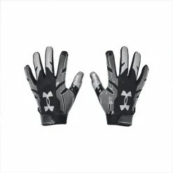 Cheapest ⌛ Under Armour F8 Football Receiver Gloves Black/Silver 🌟