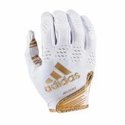 Best deal 🎉 Adidas Adizero 12 Adult Receiver Gloves White Gold ✔️