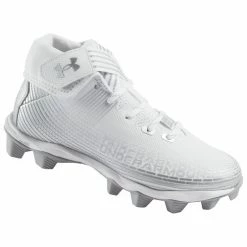 Flash Sale 🔥 Under Armour Highlight Franchise Rubber-Molded Youth's Football Cleats White/Silver 😀
